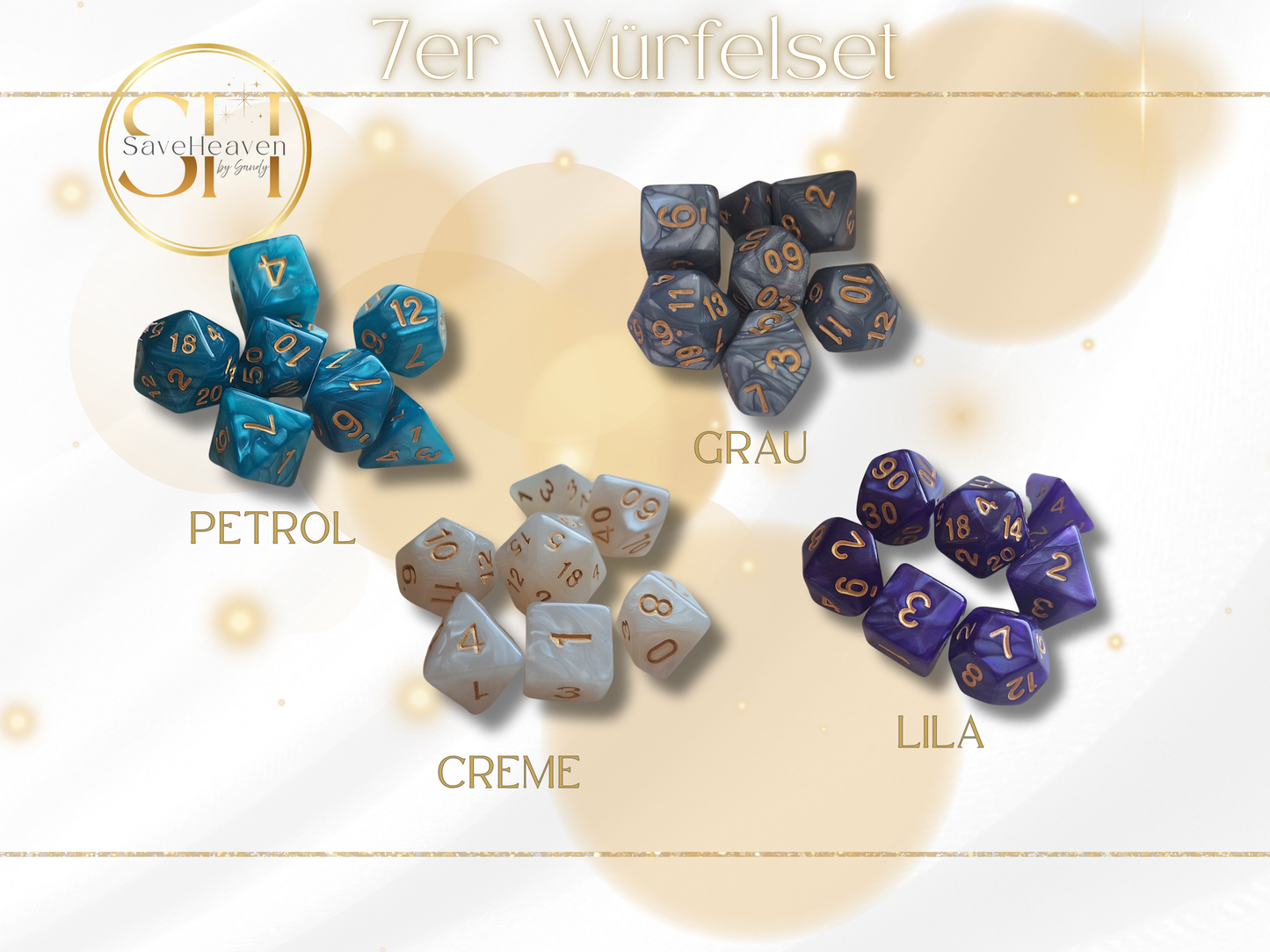 7er Würfelset - Marble Collection