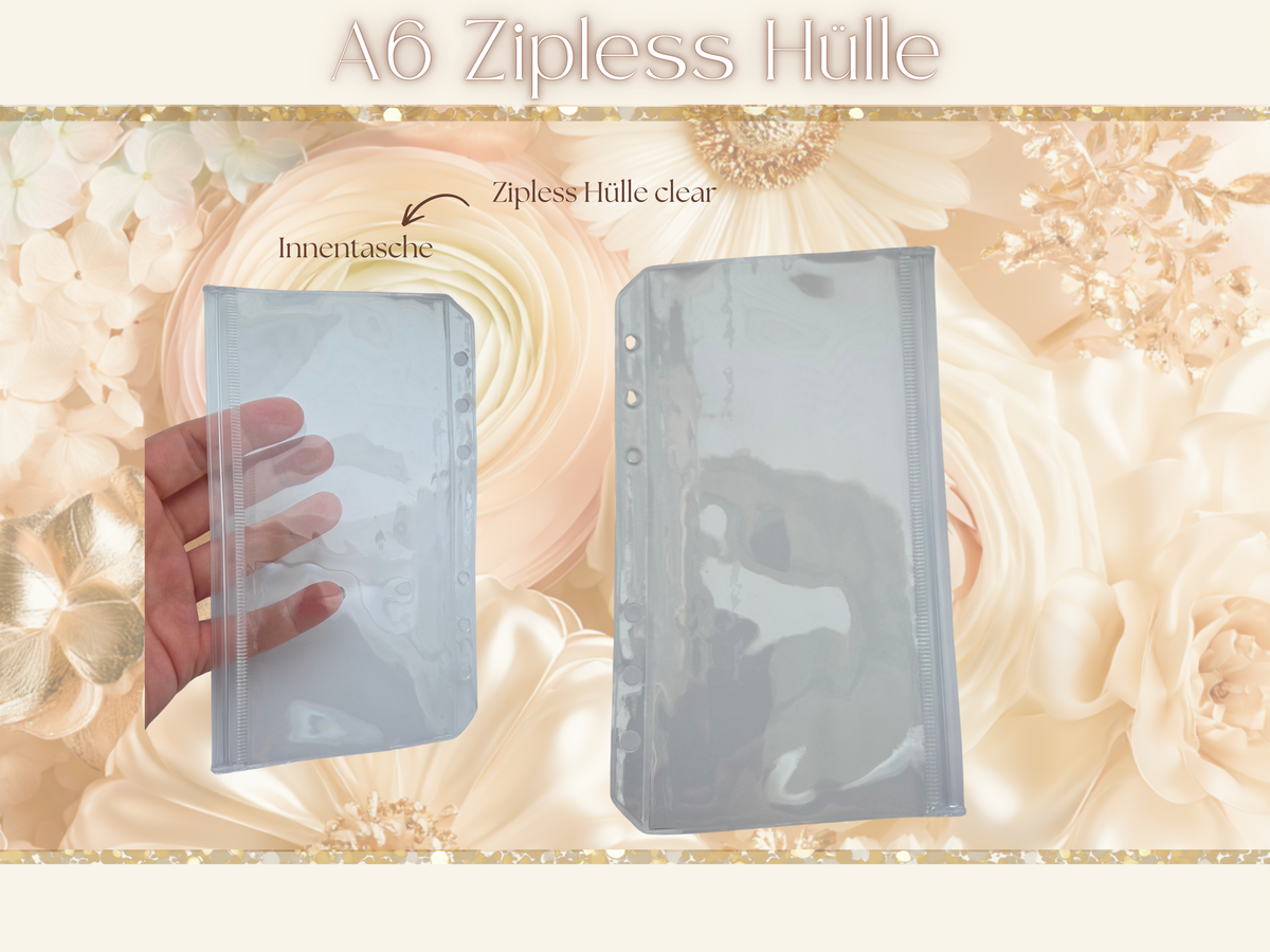 A6 Zipless Hülle mit Druckverschluss