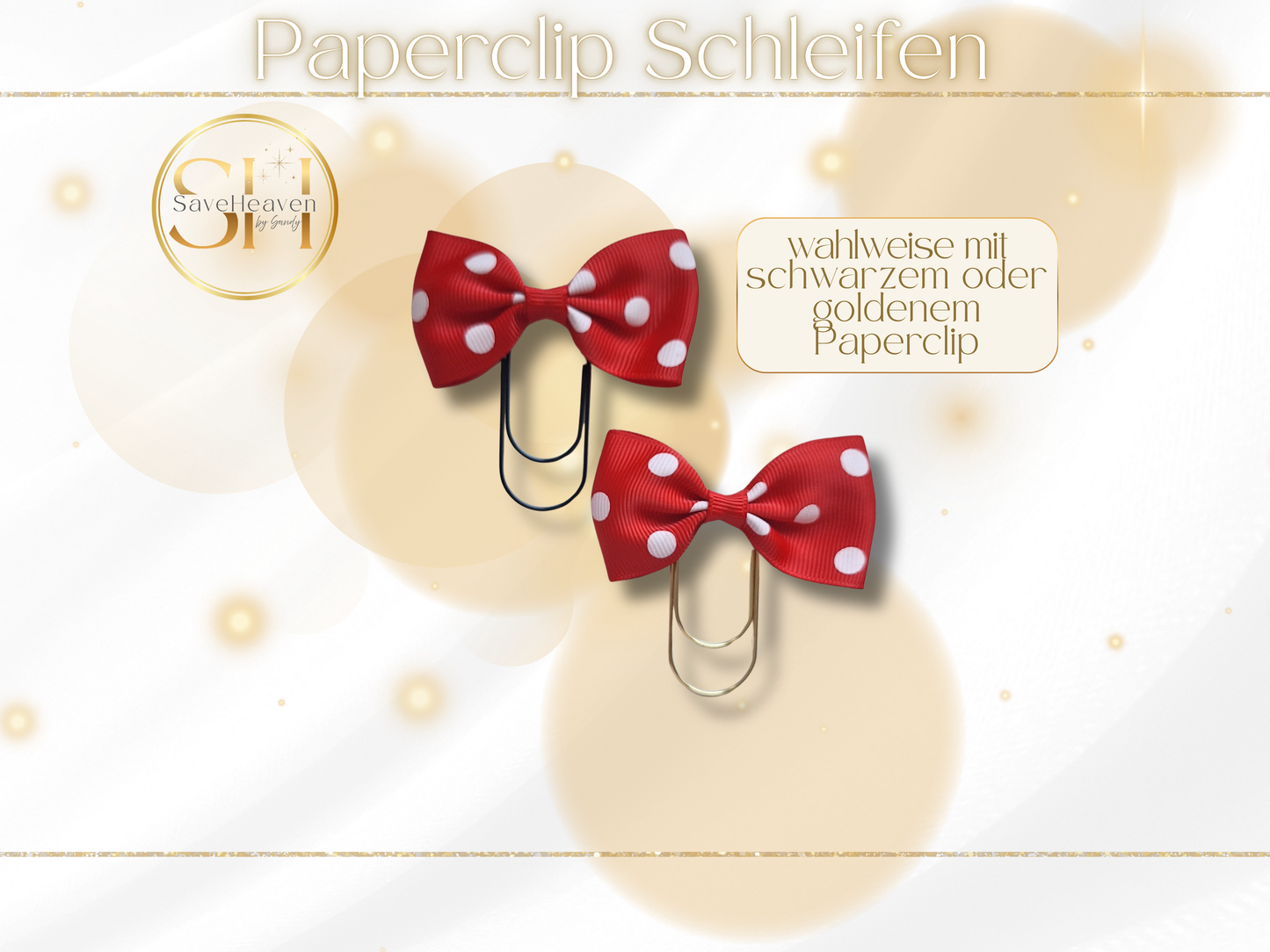 Paperclip Schleife Dots