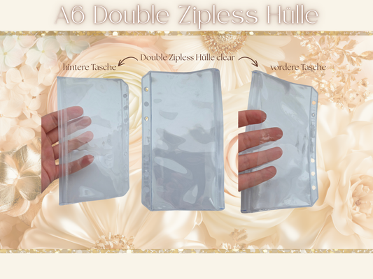 CLEAR - A6 Double Zipless Hülle